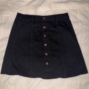 Mossimo Supply Co. Black Mini Skirt with Button Detail